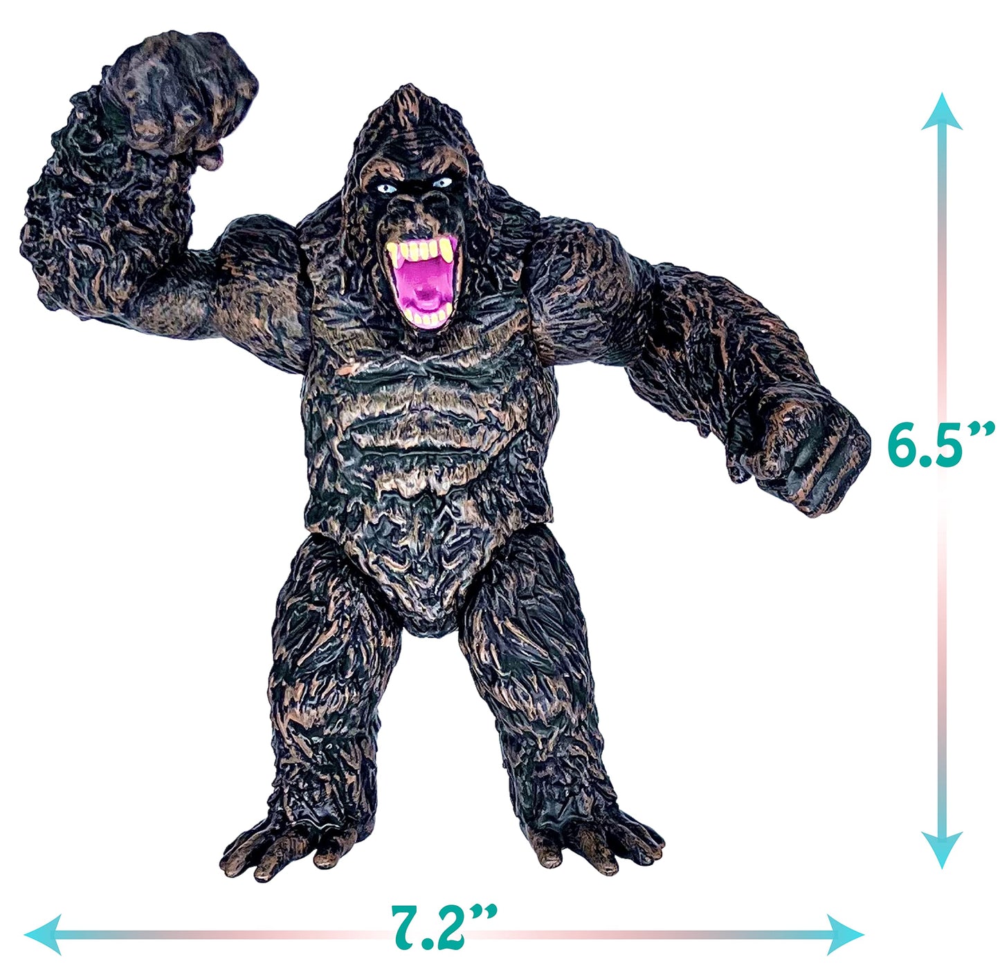 TwCare Set of 2 Monster Figure King of The Monsters vs King Kong Toys, Movable Joints Action Movie Series Soft Vinyl Toy Figures, Travel Bag