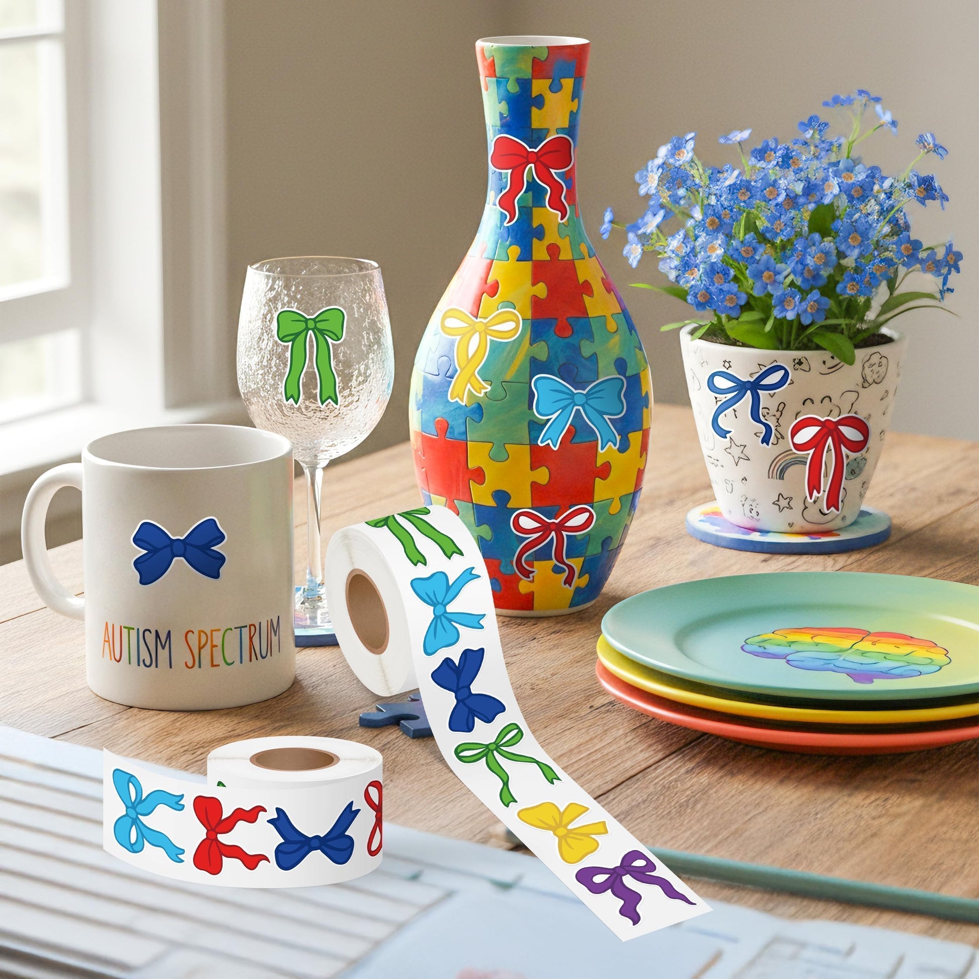 5wsech Colorful Bow Stickers - 1000Pcs Inspirational Party Favors for Kids