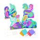 ORB The Factory Sticky Mosaics Mermaids Blue/Yellow/Orange/Purple, 12' x 2' x 10.75'