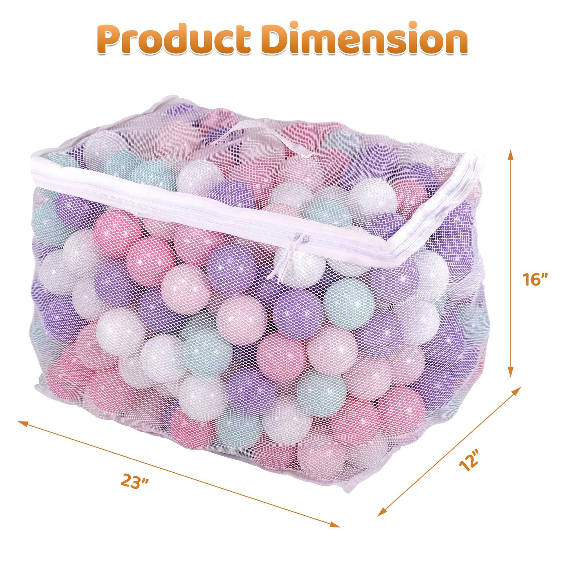 BalanceFrom Play Pit Balls Toy Set for Kids with Mesh Bag, Rainbow or Pastel Colors - Crush-Proof Plastic for Ball Pits, Playhouses, Bounce Houses