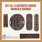 Africa Heartwood Project African Oware Mancala Board - Extended Size, Hand-Carved Solid Wood with Elephant Design, Wooden Folding Mancala 21" Board