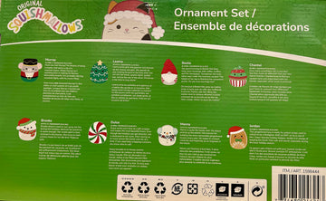 Holiday Ornament Set, 8 Pack, 4 in - Soft and Squishy Stuffed Animal Toys w/ 2 Bonus Stickers (Classic Collection)