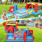 Whubefy Inflatable Water Slide, Bounce House Obstacle Course, 8 in 1 Waterslide Bounce House for Kids 14.3x14.3 FT Multi Jumping House with Jump Area