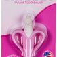 Baby Banana®Pink Teether-Toothbrush, Infant to Toddler, Made in USA, Butter-Soft Bristles for Gums and Teeth, Bendable Food Grade Silicone