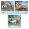 Bits and Pieces - Value Set of Three Large 300 Piece Jigsaw Puzzles for Adults - Sunny Season Collection by Artist John Sloane, Completed Puzzle Size