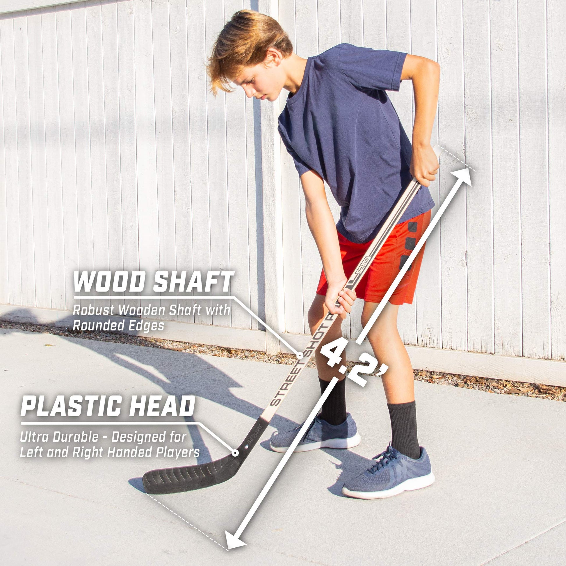 GoSports Hockey Street Set - Includes Pop-Up Goal and 2 Hockey Sticks with 2 Balls