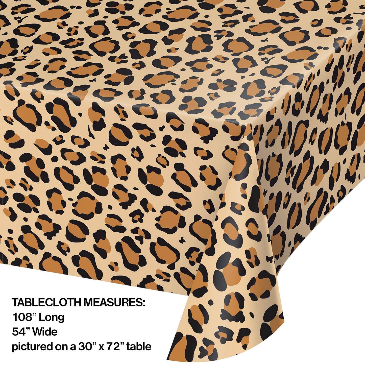 Creative Converting 329660 Leopard Anial Print Plastic Tablecloth