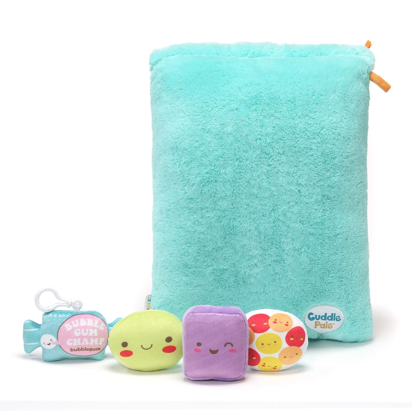 KIDS PREFERRED Cuddle Pal 16” Gumball Machine Pillow with Three Plush Toys and Clip On Pal Inside - Peek n’ Pals