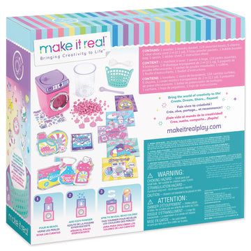 Make It Real: Purr-FECT Wash 'N Bead Bracelets - 141pc, DIY Jewelry Craft Kit, Design-Make 5 Charm Bracelets, Spin to Style, Bead Cleaning, Kids 8+