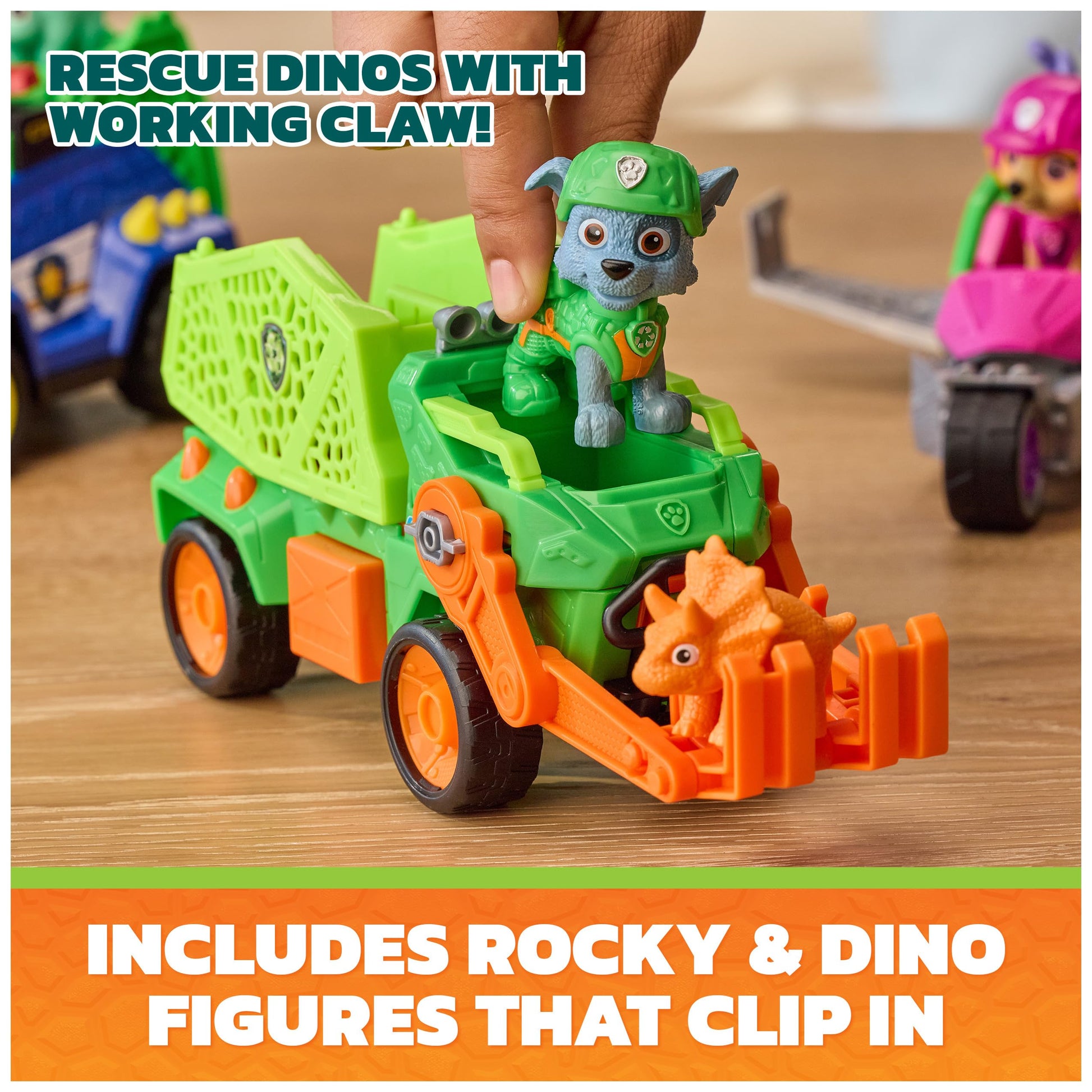 PAW Patrol The Dino Movie Rocky Dino Rescue Recycler Toy Vehicle