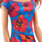 Barbie - Fashionista Doll with Brown Hair and Blue Dress with Flowers (Mattel GBK94), Multicolor
