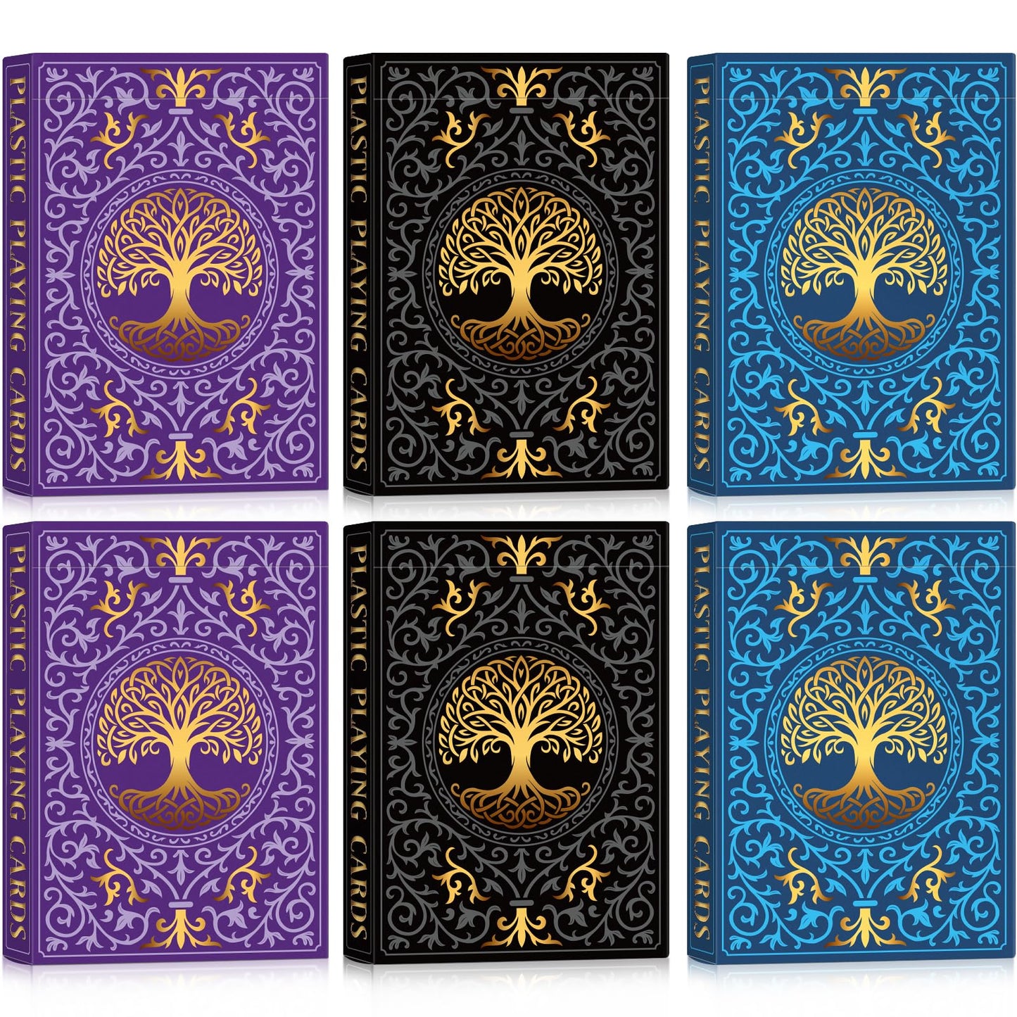 Plastic Playing Cards,Waterproof Playing Cards,Deck of Cards 6 Pack,Large Print Playing Cards for Senior,Poker Card Set for Card Games Family Game