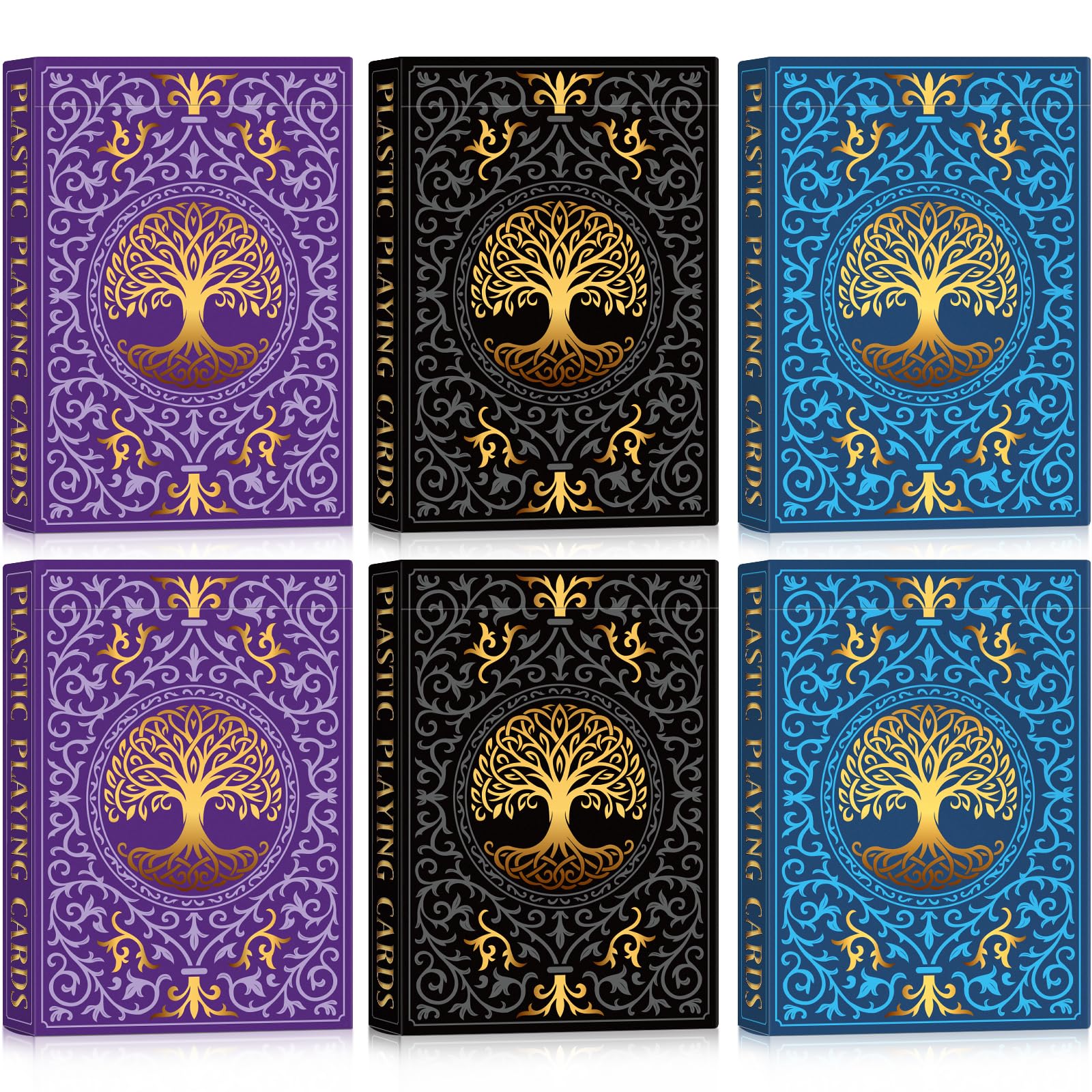 Plastic Playing Cards,Waterproof Playing Cards,Deck of Cards 6 Pack,Large Print Playing Cards for Senior,Poker Card Set for Card Games Family Game