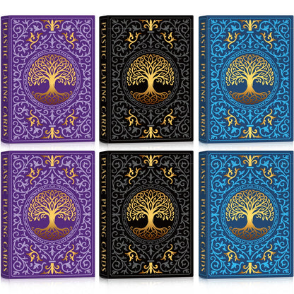 Plastic Playing Cards,Waterproof Playing Cards,Deck of Cards 6 Pack,Large Print Playing Cards for Senior,Poker Card Set for Card Games Family Game