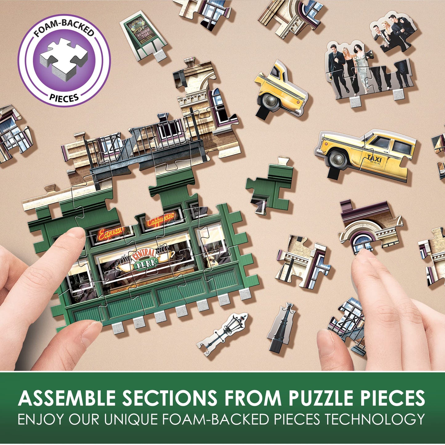 Wrebbit3D Friends 3D Puzzle Model of Central Perk | 440 Real Jigsaw Puzzle Pieces | Build the Iconic Cafe from the Hit TV Series