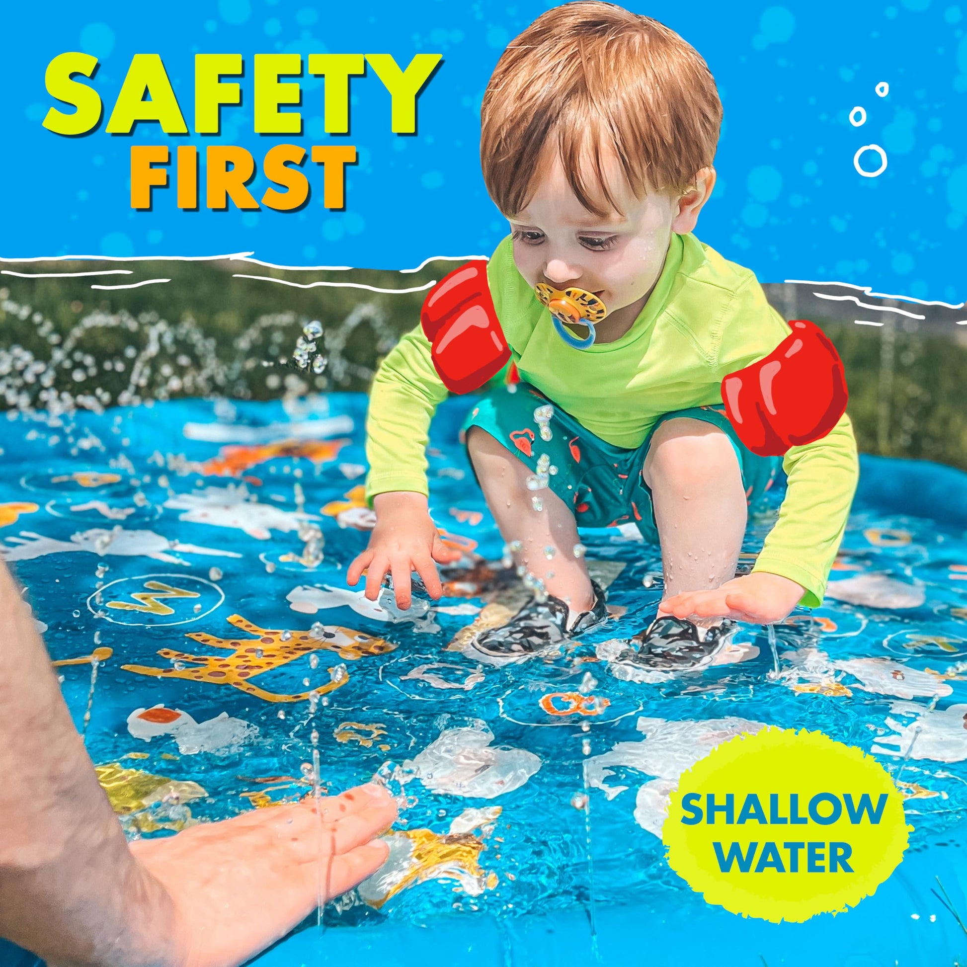 SplashEZ 3-in-1 Splash Pad, Sprinkler for Kids & Baby Pool for Learning