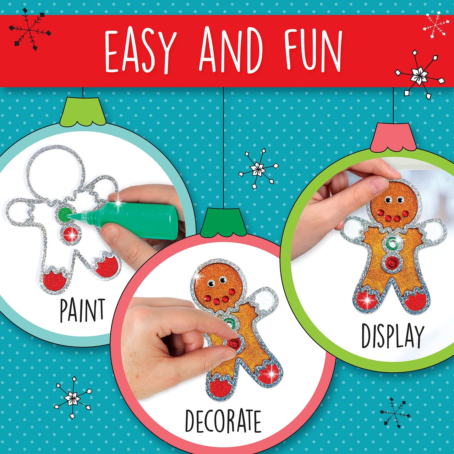 Creativity for Kids Holiday Easy Sparkle Window Art Craft Kit: Create 7 Window Art Designs, Holiday Crafts, Christmas Crafts for Kids, Christmas