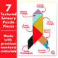 Sense & Grow Kids Unique Textured Tangram Puzzle, Age 6+