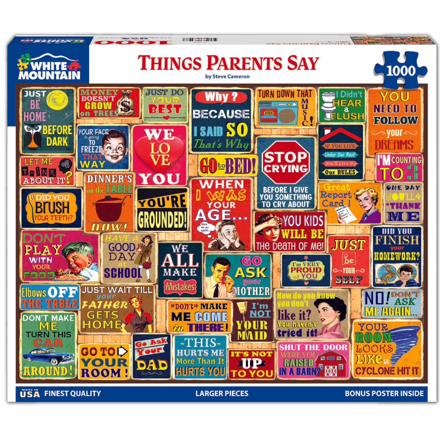 White Mountain 1000 Piece Jigsaw Puzzle, Things Parents Say