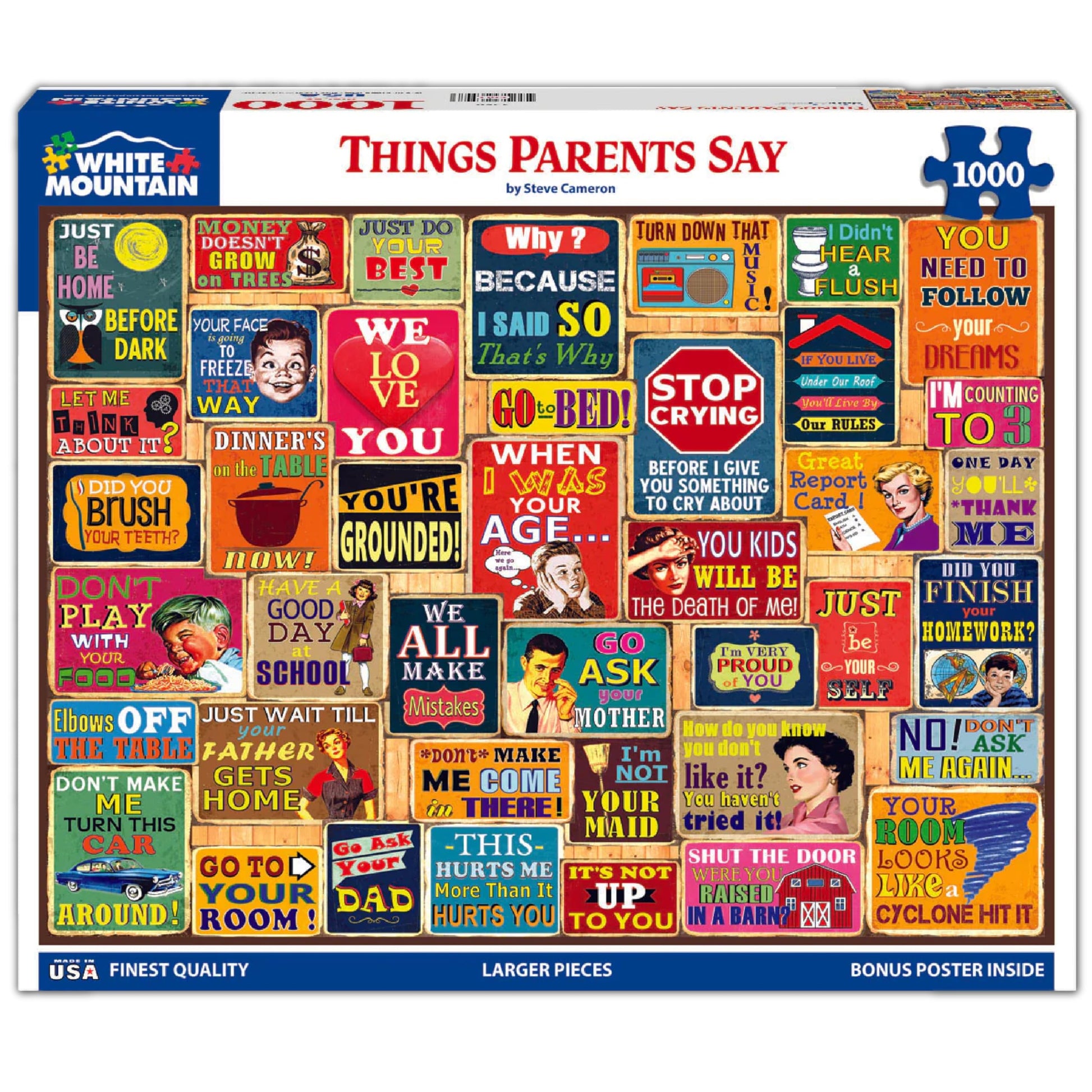 White Mountain 1000 Piece Jigsaw Puzzle, Things Parents Say
