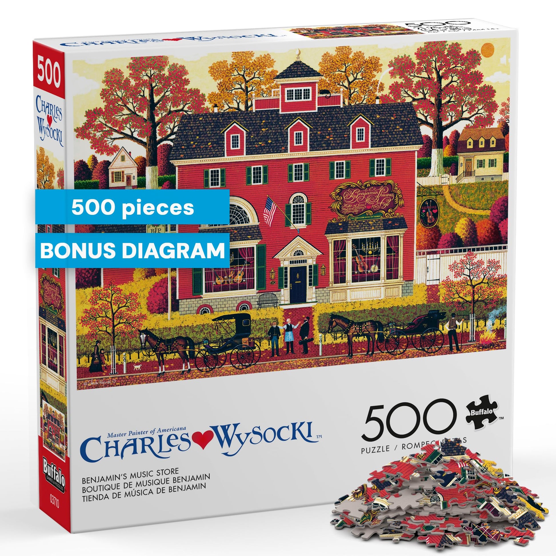 Buffalo Games - Charles Wysocki Benjamin's Music Store - 500 Piece Puzzle