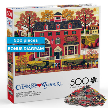 Buffalo Games - Charles Wysocki Benjamin's Music Store - 500 Piece Puzzle