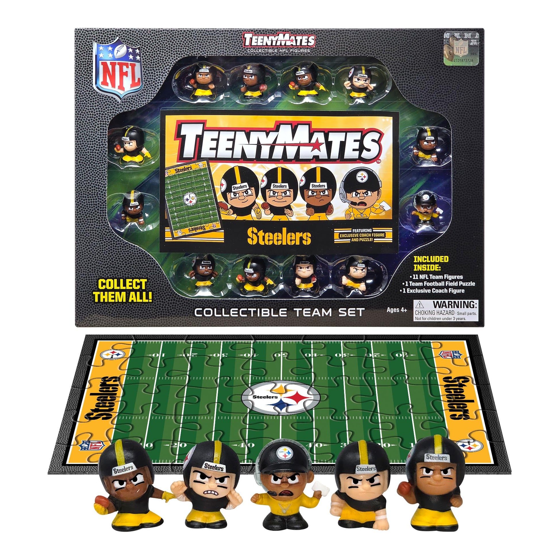 TeenyMates NFL Football Action Figures Gift Set, Pittsburgh Steelers