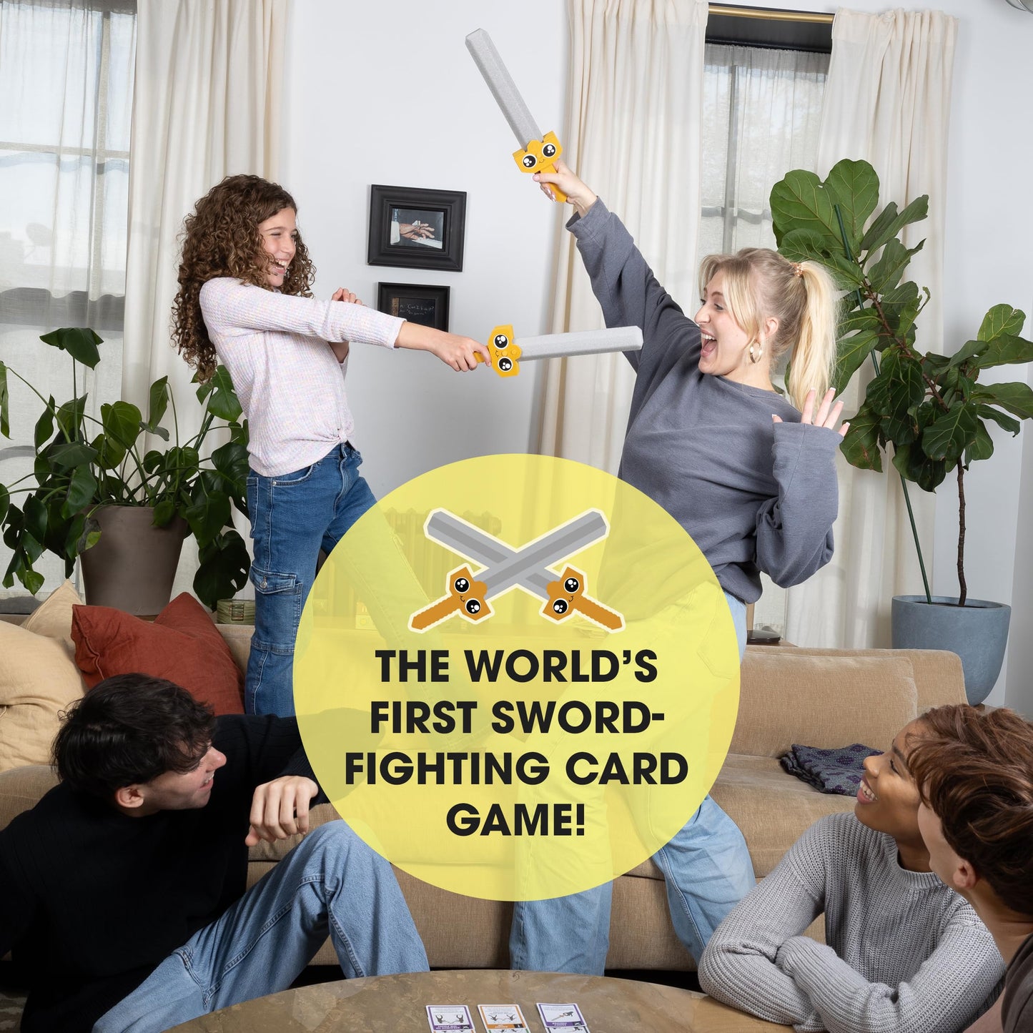 Exploding Kittens Let's Hit Each Other with Fake Swords 3-6 Players - Ages 7+ - 15 Minutes to Play - A Sword Fighting Card Game - Party Game, Family