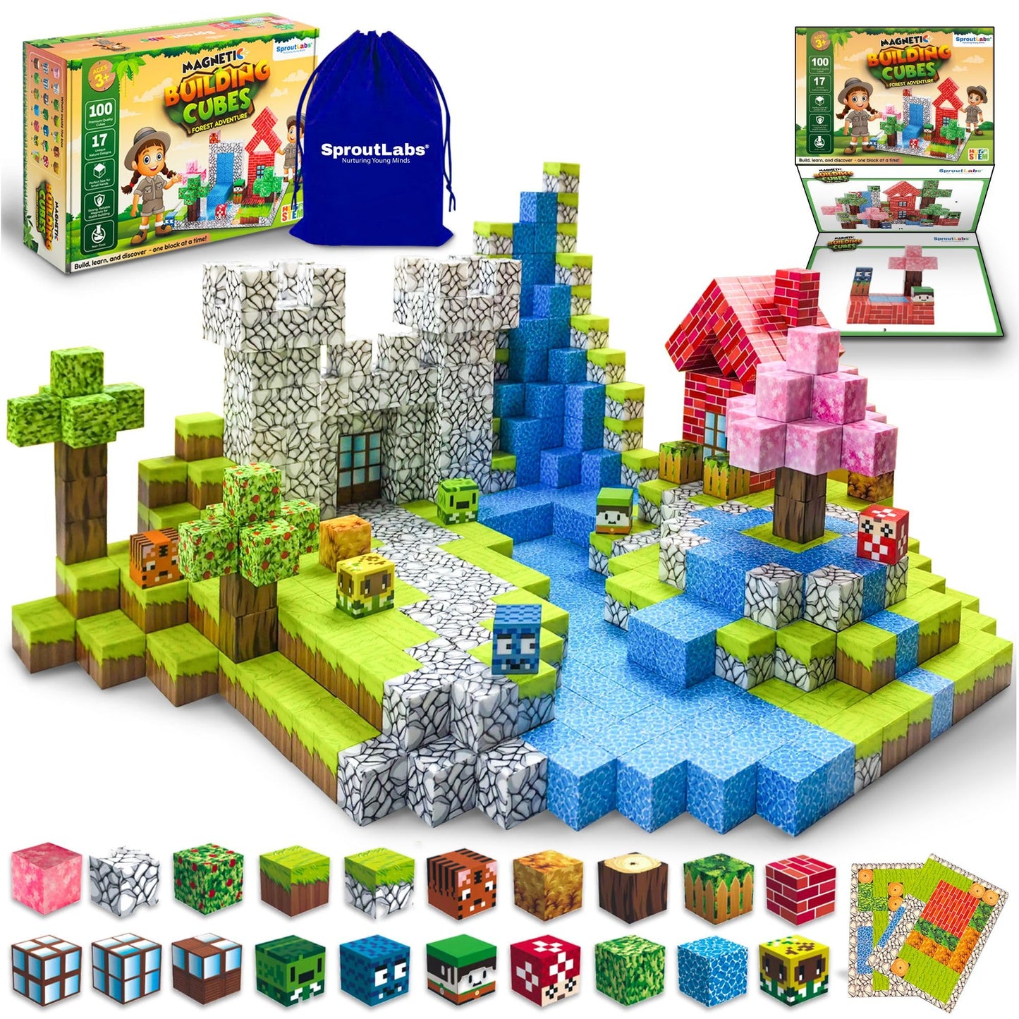 Magnetic Blocks, Magnetic Building Blocks for Kids, Building Blocks for Girls and Boys, Building Toys, Toddler Toys, Building Game Sensory Kids Ages 4