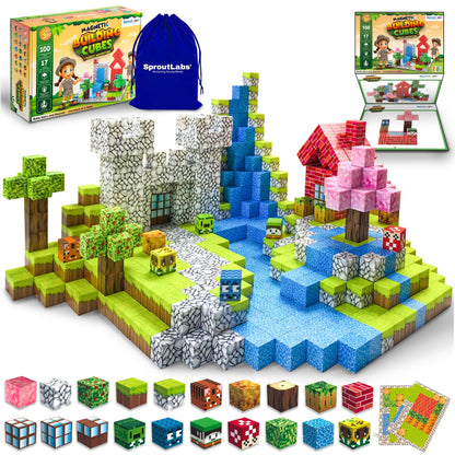 Magnetic Blocks, Magnetic Building Blocks for Kids, Building Blocks for Girls and Boys, Building Toys, Toddler Toys, Building Game Sensory Kids Ages 4