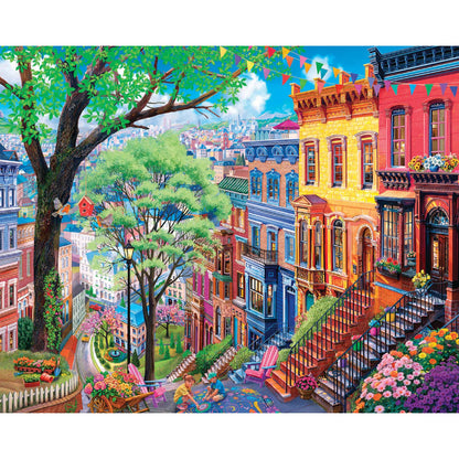 White Mountain Puzzles Spring in the City Puzzle, 1 EA