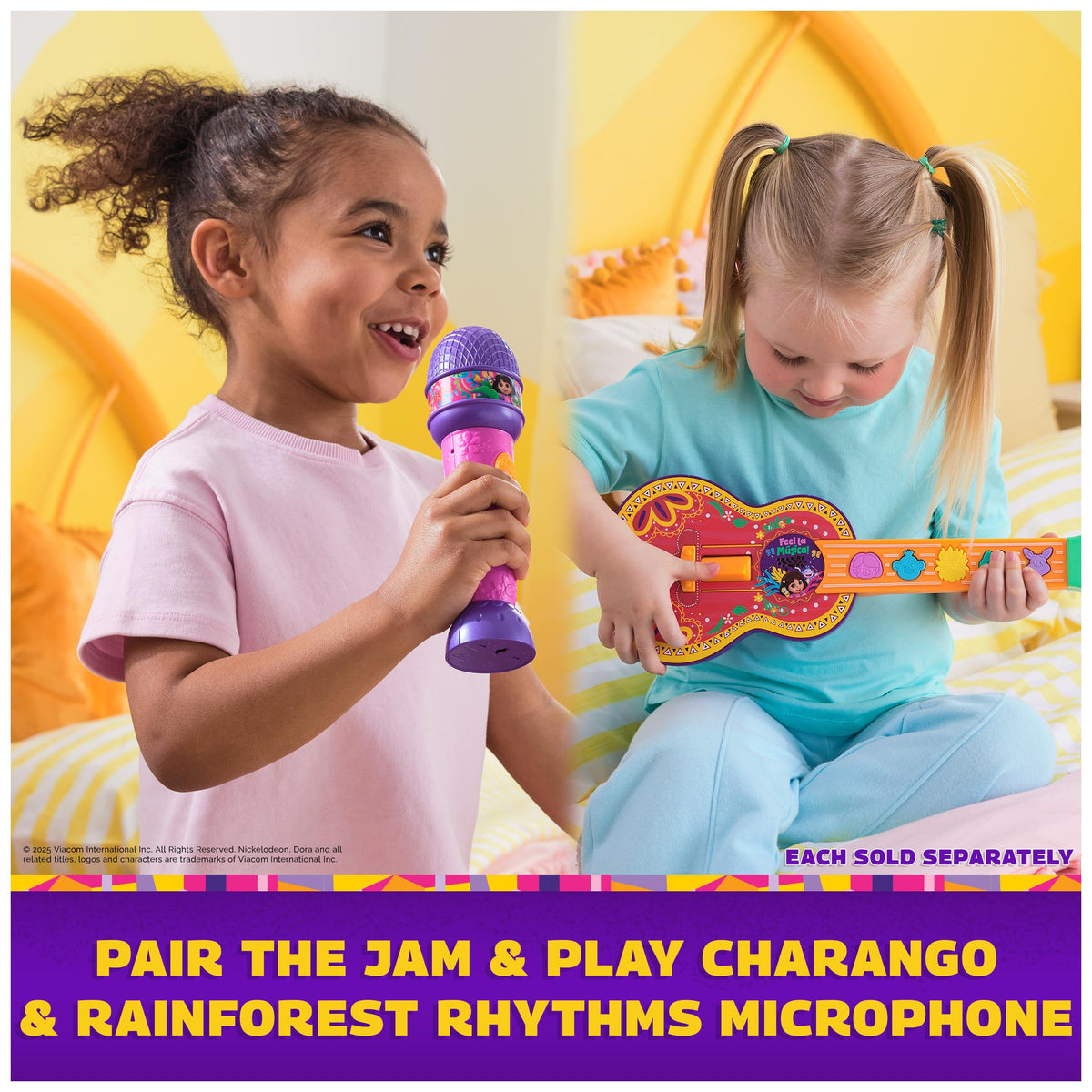 Dora, Rainforest Rhythms Microphone with Music, Sound Fx & Bilingual Phrases, Kids Toys for Girls & Boys Ages 3 and Up