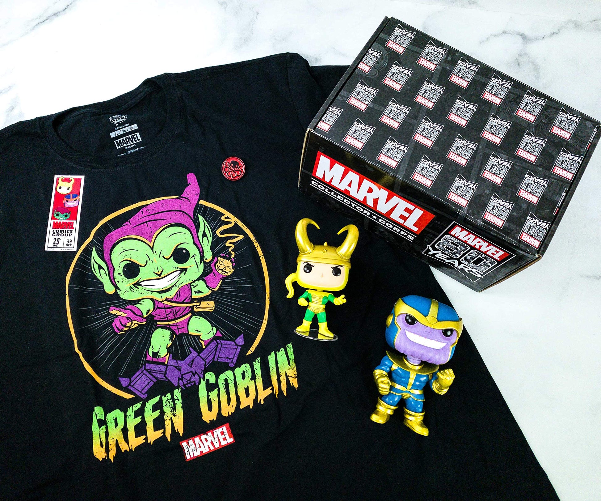 Funko Marvel Collector Corps Subscription Box, Marvel 80th Anniversay Theme, September 2019, XL T-Shirt