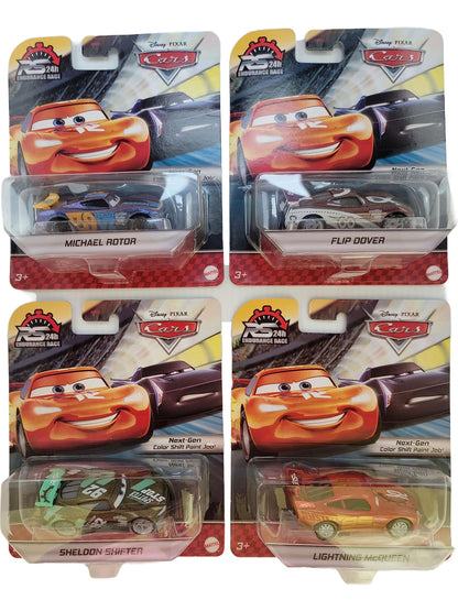 Mattel Disney Pixar Cars RS 24h Hour Endurance Race Complete Set of 4 Diecast Vehicles Bundle from GPN32-999E Release