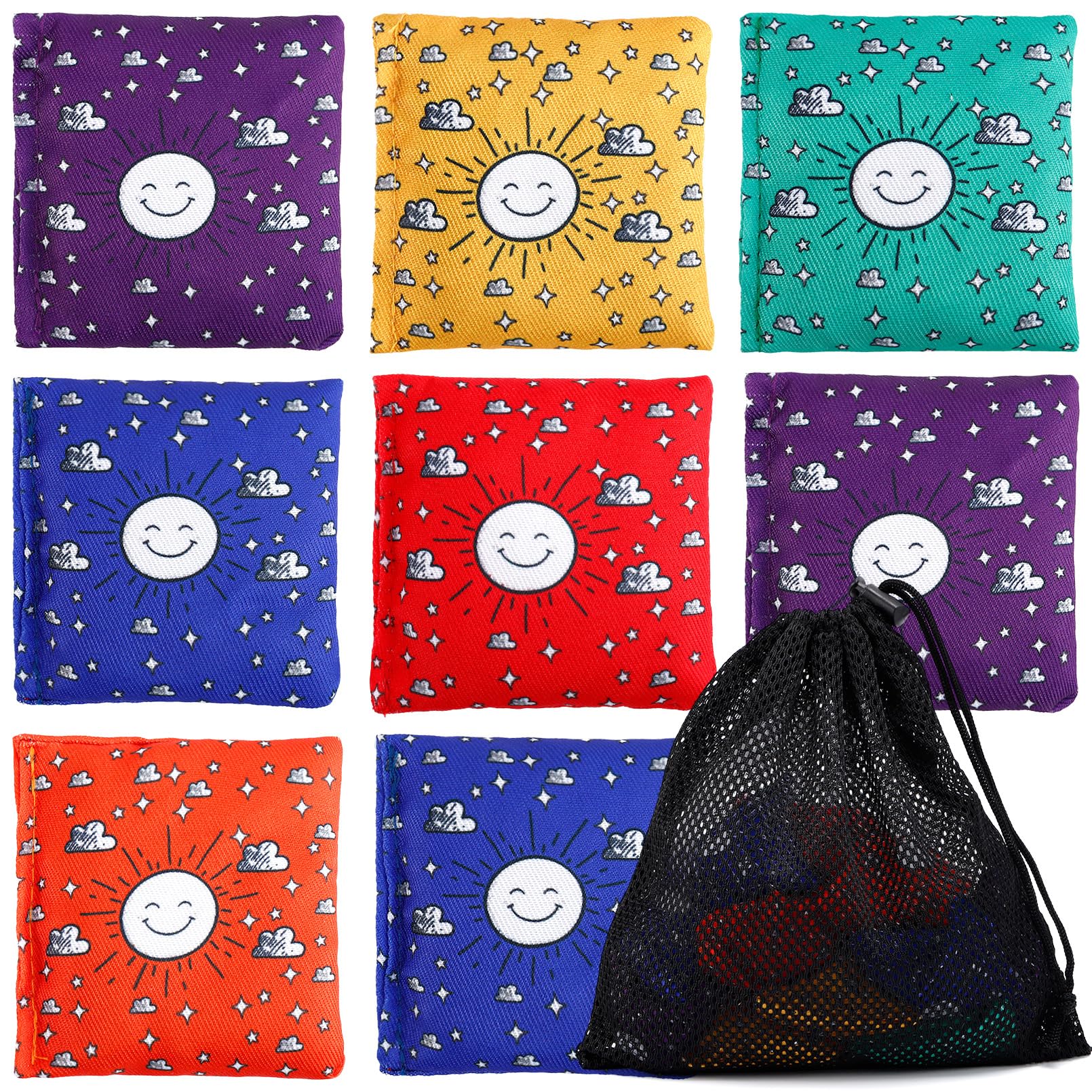 Enjamyo 16 Pack Bean Bags, Mini Bean Bags, 2.75 x 2.75 Inch, 6 Colors