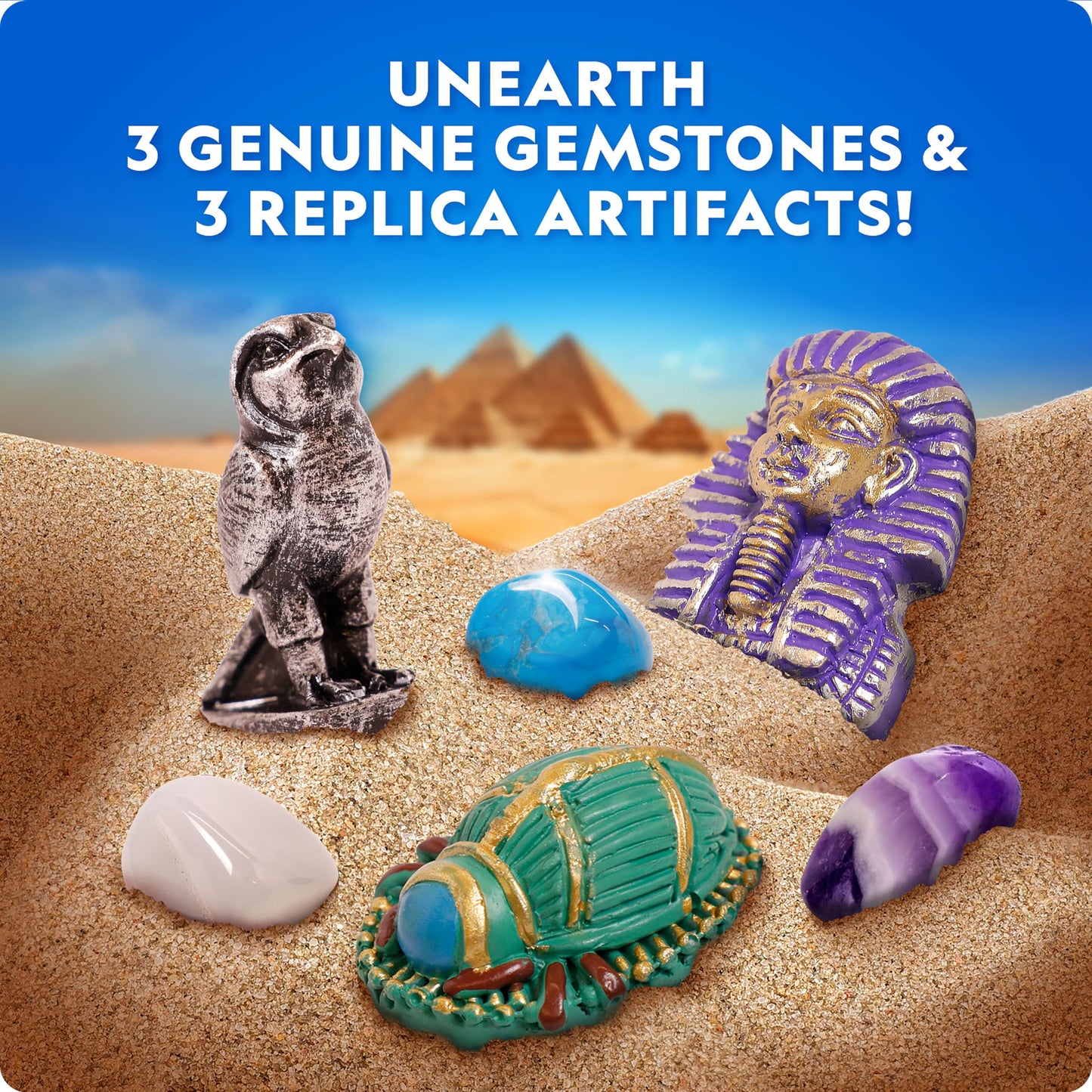 National Geographic Ancient Egypt Dig Kit with Gems and Replica Artifacts