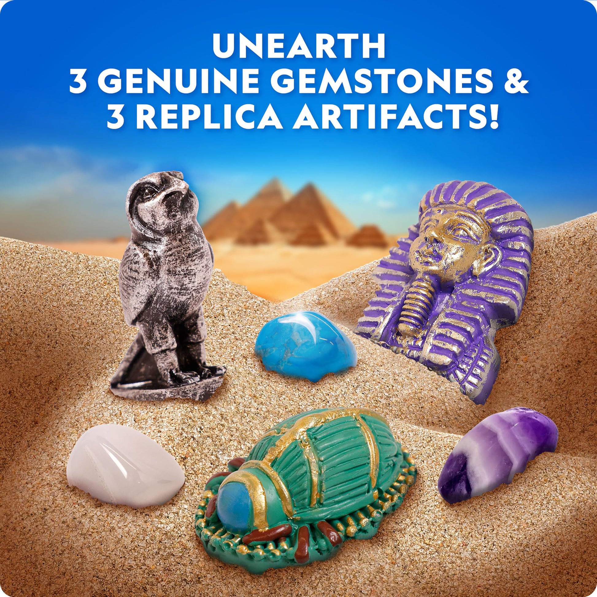 National Geographic Ancient Egypt Dig Kit with Gems and Replica Artifacts