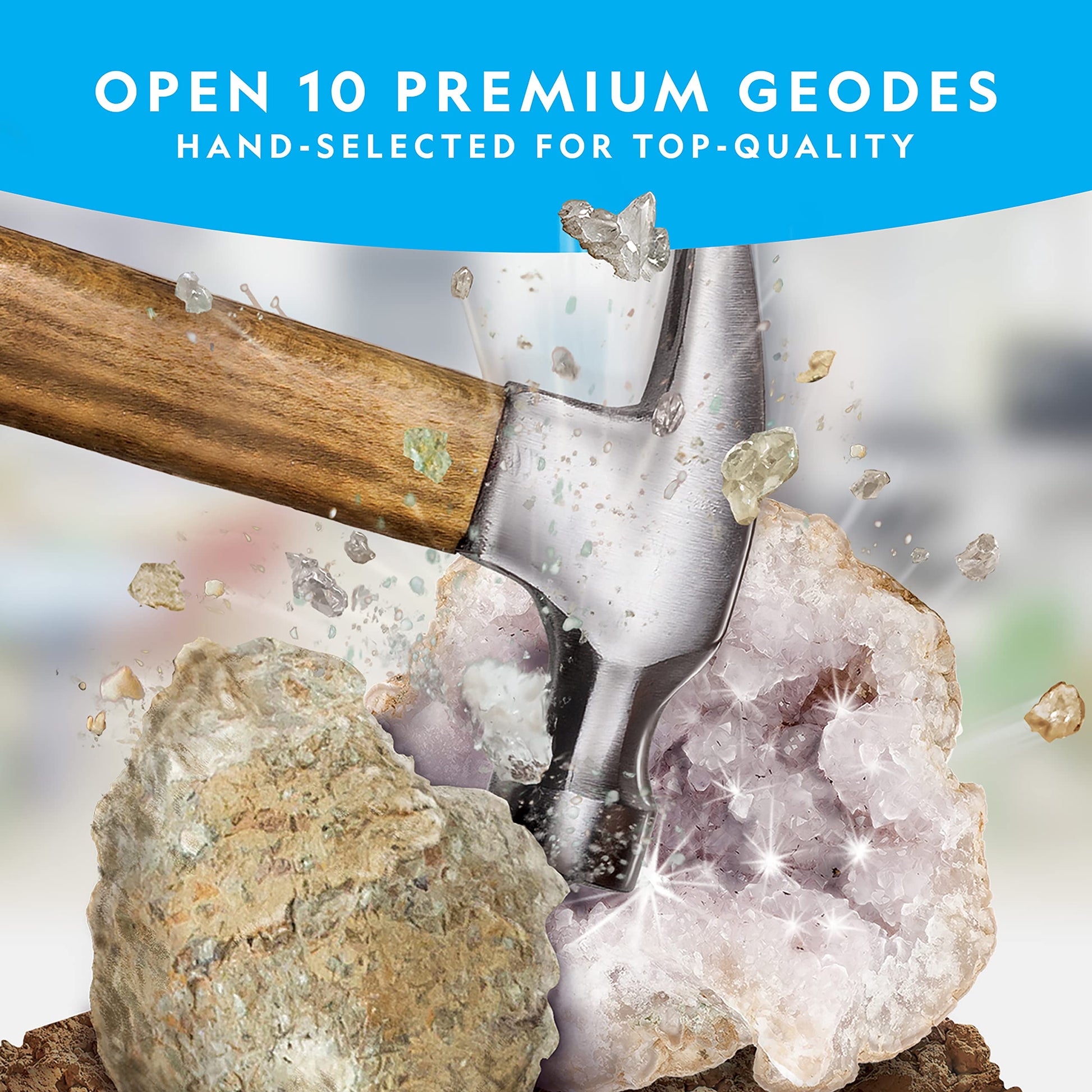 National Geographic Break Open 10 Premium Geodes for Kids Ages 8-12