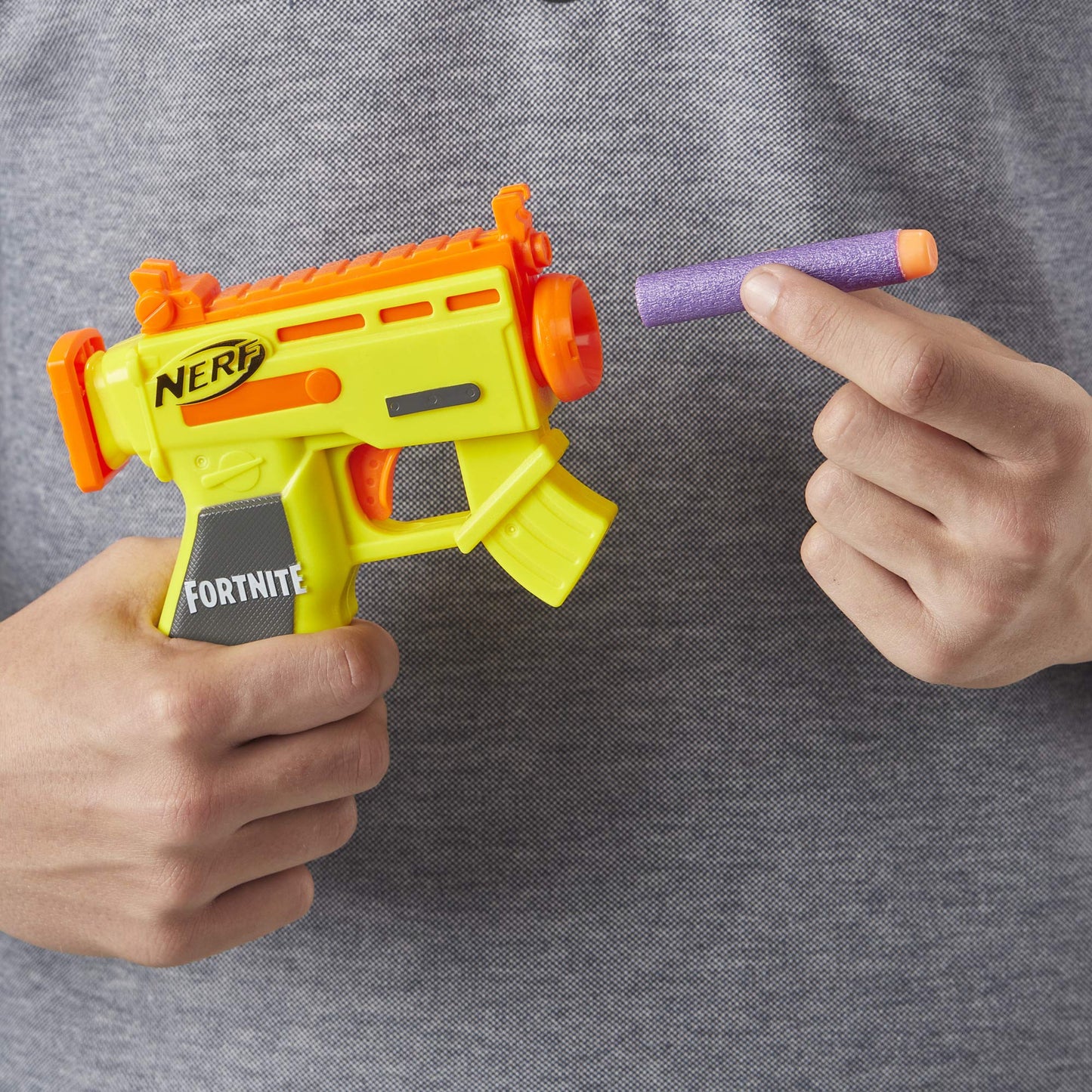 Fortnite Micro AR-L Nerf MicroShots Dart-Firing Toy Blaster and 2 Official Nerf Elite Darts for Kids, Teens, Adults