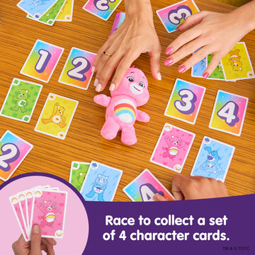 Care Bears™ Take 4 by Relatable - A Fast, Cute Family Card Game Featuring an Exclusive Cheer Bear plushie. Perfect for Family Game Night, Kids Games