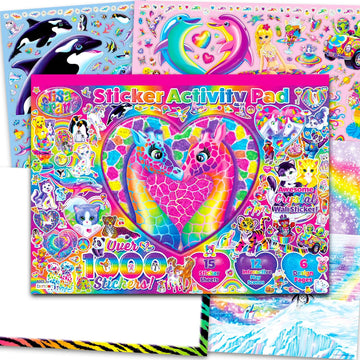 Lisa Frank Create-A-Scene Over 1000 Stickers Activity Pad to Color - Lisa Frank Sticker Play Scene Book (11x16 Inches)