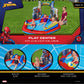 Marvel Spider-Man Inflatable Kids Backyard Water Play Center - Outdoor Sprayer Splash Kiddie Pool with Water Slide Arch, 6 Balls, Ring Toss