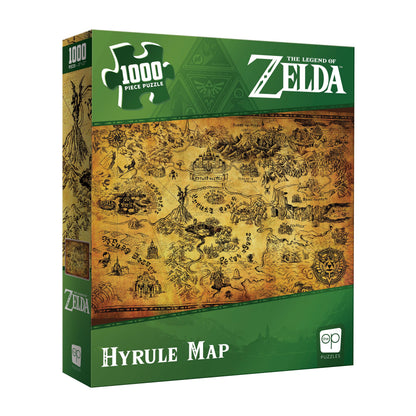 The Legend of Zelda Hyrule Map 1,000 Piece Jigsaw Puzzle | Collectible Puzzle Featuring Stylized Hyrule Map from The Legend of Zelda Video Games |