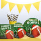 Multicolor Tailgates & Touchdowns Plastic Table Covers - 54" x 84" (3 Pc) - Vibrant Party Essentials for Football-Themed Celebrations