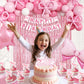 Pink Bow Birthday Decorations for Girls Women, Coquette Birthday Decorations, Fringe Curtain, Foil Balloons, Cake Toppers, Bows Theme Party Decor Girl