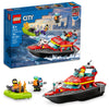 LEGO City Fire Rescue Boat Building Set - Floatable Boat Toy for Boys & Girls, Ages 5+ - Kids Pretend Play Toy for Preschool - Gift for Birthdays