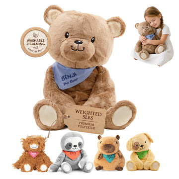Lilly's Love Weighted Stuffed Animals for Adults & Kids - 5lb Calming Bear Plush for Anxiety, ADHD & Sensory | Machine Washable Weighted Stuffed