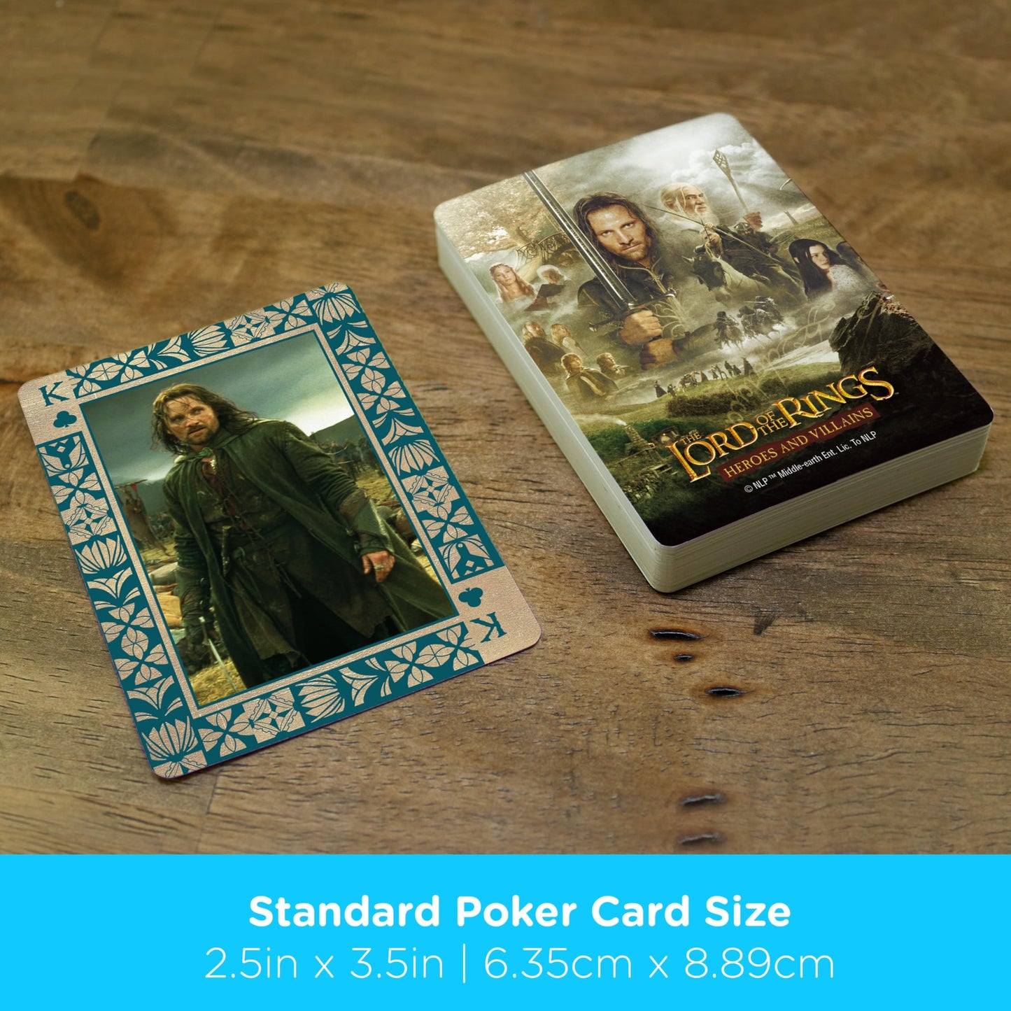 AQUARIUS Lord of the Rings Heroes and Villains Playing Cards Standard Size - Themed Novelty Deck with 52 Unique Fantasy Movie Designs - Collectible