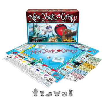 Late for The Sky New York Opoly - Property Trading Family Board Game, 2-6 Players, NYC Landmarks, Educational City Theme, Fast Play 60-Minute Option