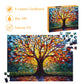 Puzzles for Adults 500 Pieces, Stained Glass Jigsaw Puzzles - Tree of Life, Impossible Tree Puzzle, Finished Size 20.47 * 14.96”, with 1:1 Poster